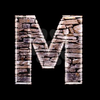 Stone wall 3d letter m