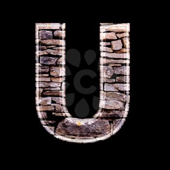 Stone wall 3d letter u