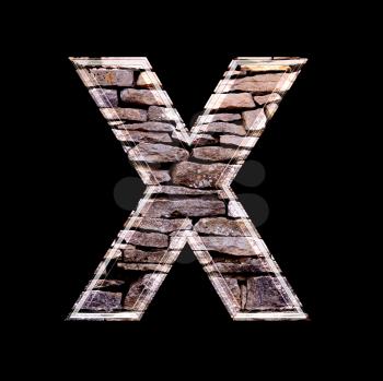 Stone wall 3d letter x