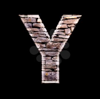Stone wall 3d letter y