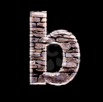 Stone wall 3d letter b
