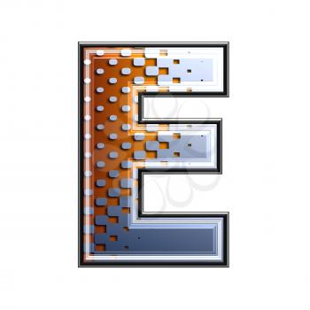 3d letter with abstract texture - e