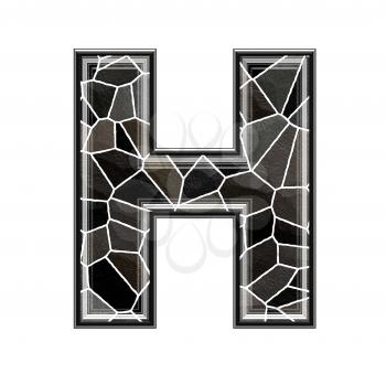 Abstract 3d letter with stone wall texture - H