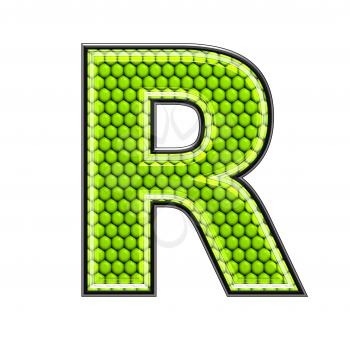 Abstract 3d letter with reptile skin texture - R