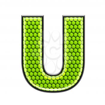Abstract 3d letter with reptile skin texture - U
