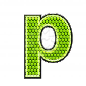 Abstract 3d letter with reptile skin texture - P