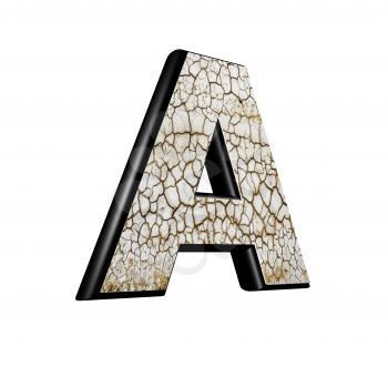 abstract 3d letter with dry ground texture - A