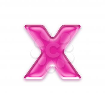 pink jelly letter isolated on white background - x