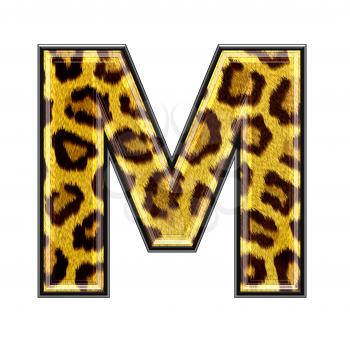 3d letter with panther skin texture - M