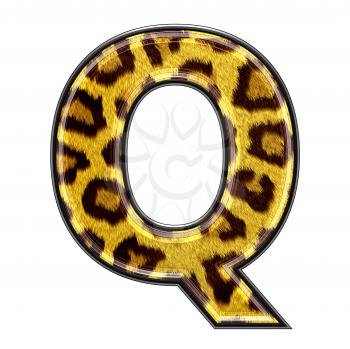 3d letter with panther skin texture - Q