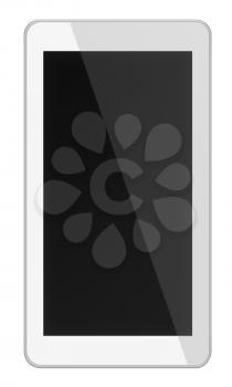 Smart phone with black screen isolated on white background. 3D illustration.