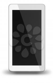 Smart phone with black screen isolated on white background. 3D illustration.