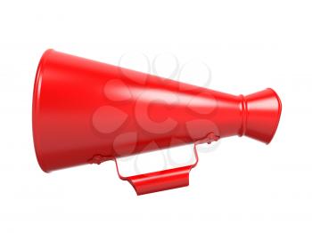 Red Megaphone or Bullhorn Isolated on White.