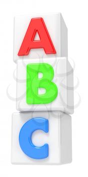 ABC Building Blocks on Isolated White Background.