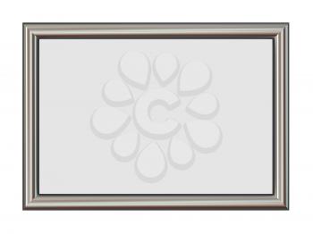 Horizontal Metal Frame for Your Pictures Isolated on White.