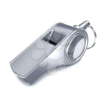 Metal Whistle on white background