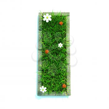 Beautiful Spring Letters and Numbers Made of Grass and Surrounded with  Border