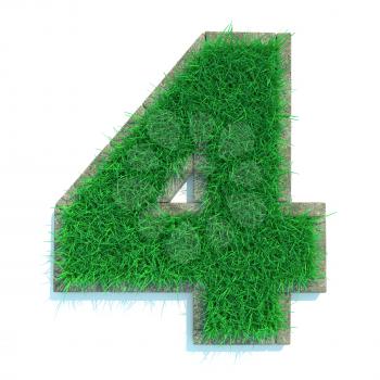 Beautiful Spring Numbers Made of Grass and Surrounded with  Border