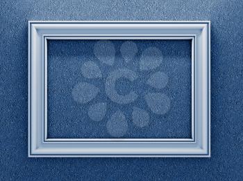 White Photo Frame on Dark Blue Background.