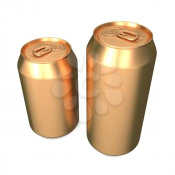 Aluminum Cans Isolated on White Background.