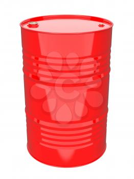 Red Industrial Barrel. Isolated on white.