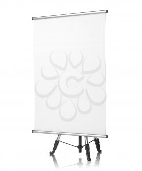 Flipchart on Tripod, Isolated on White Background.