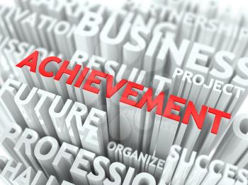 Achievement Background Design. The Word Cloud Concept.