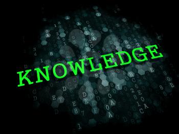 Knowledge - Education Concept. The Word in Light Green Color on Dark Digital Background.