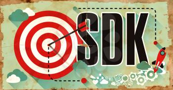 SDK - Software Development Kit - Concept. Poster in Flat Design. 