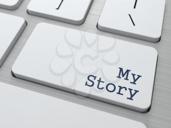 My Story -  Button on Modern Computer Keyboard.