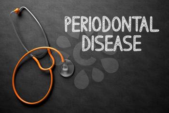 Medical Concept: Periodontal Disease Handwritten on Black Chalkboard. Black Chalkboard with Periodontal Disease - Medical Concept. 3D Rendering.