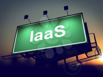 IAAS - Green Billboard on the Rising Sun Background.