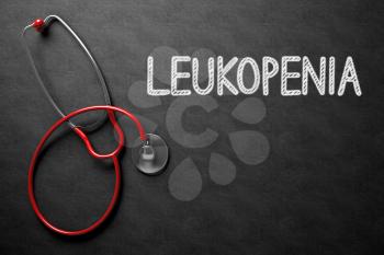 Black Chalkboard with Leukopenia - Medical Concept. Medical Concept: Leukopenia - Medical Concept on Black Chalkboard. 3D Rendering.