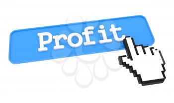 Profit Button with Hand Cursor. Business Concept.