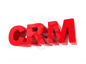 CRM - Red Text Isolated on White. Internet Concept.