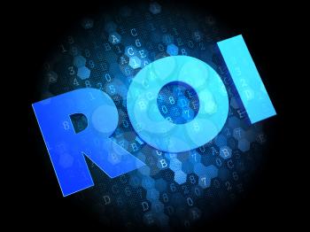 ROI on Dark Blue Digital Background.