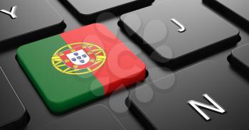 Flag of Portugal - Button on Black Computer Keyboard.