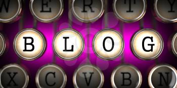 Blog on Old Typewriter's Keys on Pink Background.