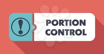 Portion Control Concept on Scarlet in Flat Design with Long Shadows.
