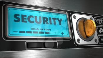 Security - Inscription on Display of Vending Machine. Business Concept.