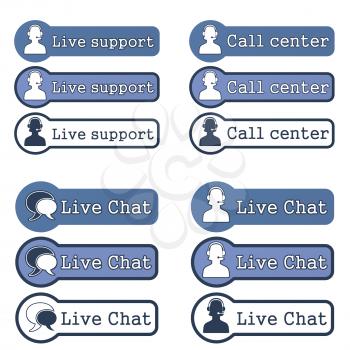 Website Element Live Support Concept.  Isolated on White Background.