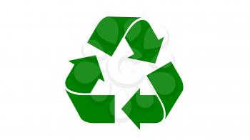 Universal recycle icon with a green color.