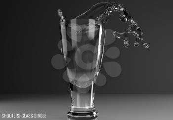 shooters glass single 3D illustration on dark background