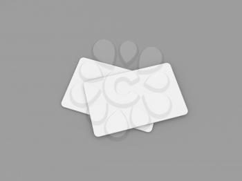 Business cards on a gray background. 3d render illustration.