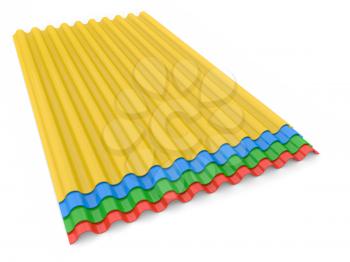 Metal slate for construction on a white background. 3d render illustration.