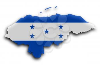 Country shape outlined and filled with the flag, Honduras