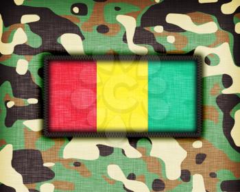 Amy camouflage uniform with flag on it, Guinea