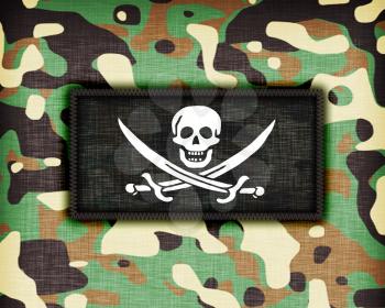 Amy camouflage uniform with flag on it, Pirate