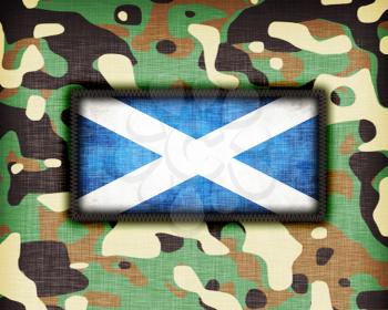 Amy camouflage uniform with flag on it, Scotland