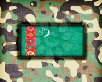 Amy camouflage uniform with flag on it, Turkmenistan